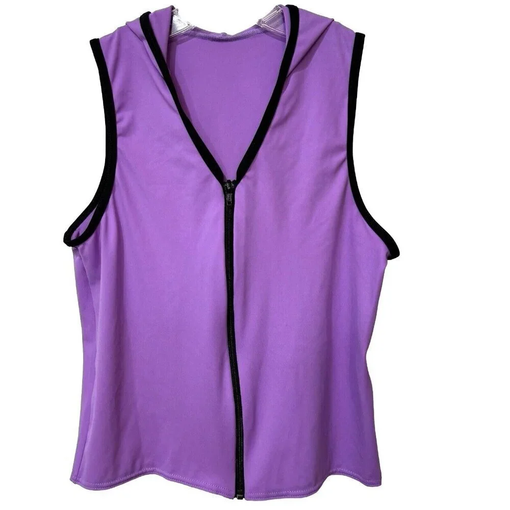 WEISSMAN‎ Unisex Lavender Hooded Dance Vest Size LC Zipper Hip Hop Costume NEW